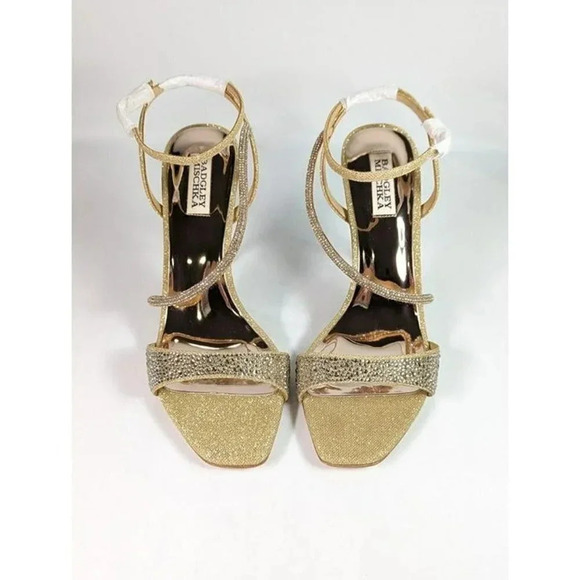 Badgley Mischka Sally Women's Rhinestone Satin Heel Sandals Size 9.5 (MSRP $235) - Picture 4 of 9
